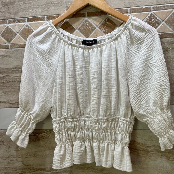 White Off-Shoulder Top Big Girl size XL/16 - Picture 6 of 8